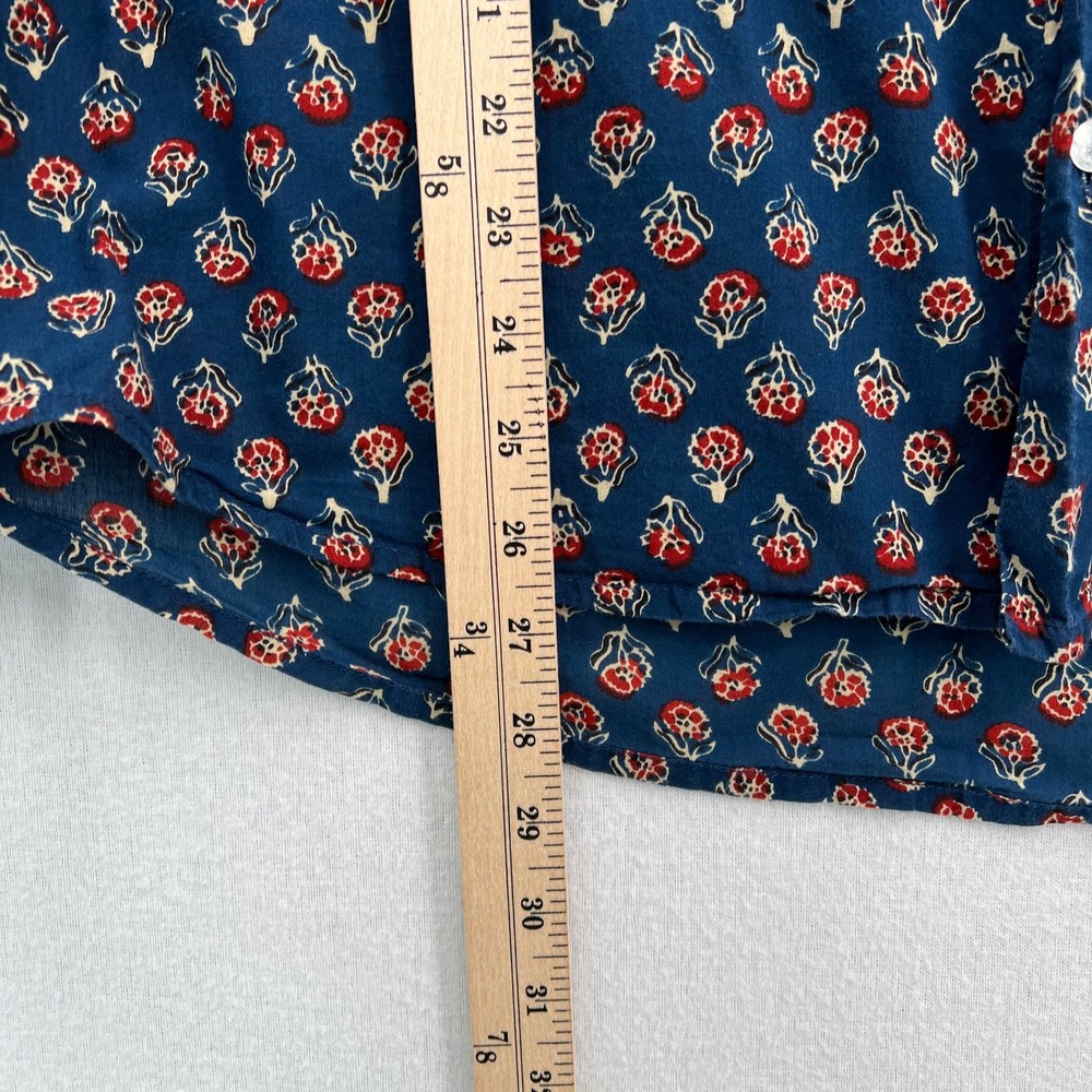 PAX PHILOMENA Shirt Men Button up Large Blue Block Print Maximillian Long Sleeve - Picture 12 of 12